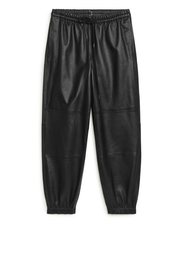 Leather Joggers - Black
