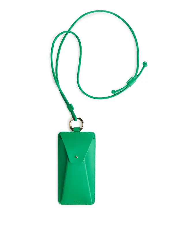 Leather Phone Pouch - Green