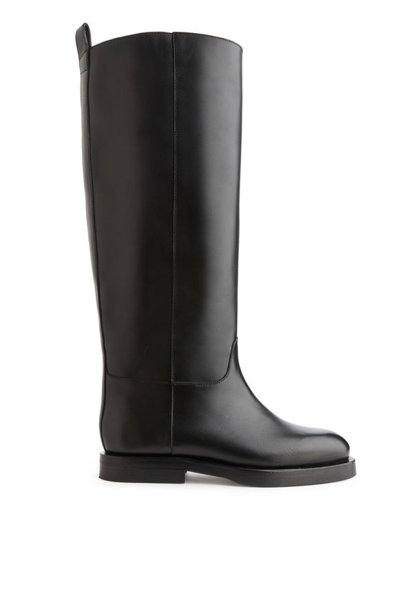 Leather Riding Boots - Black