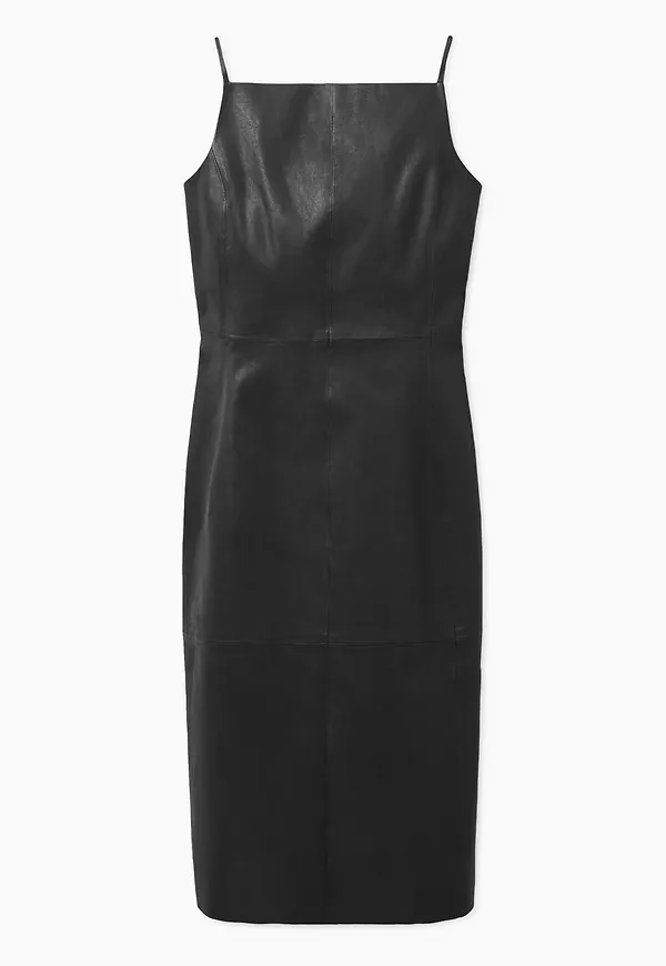 LEATHER SLIP DRESS