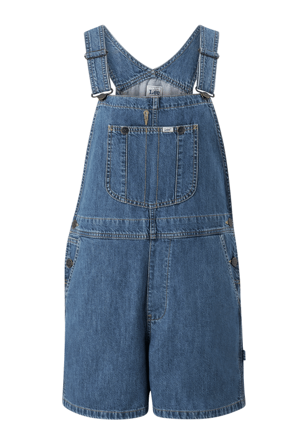 Lee - Hängselbyxor Short Bib Overall - Blå - 36