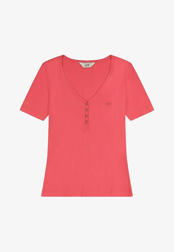 Lee - Topp SS Henley - Rosa
