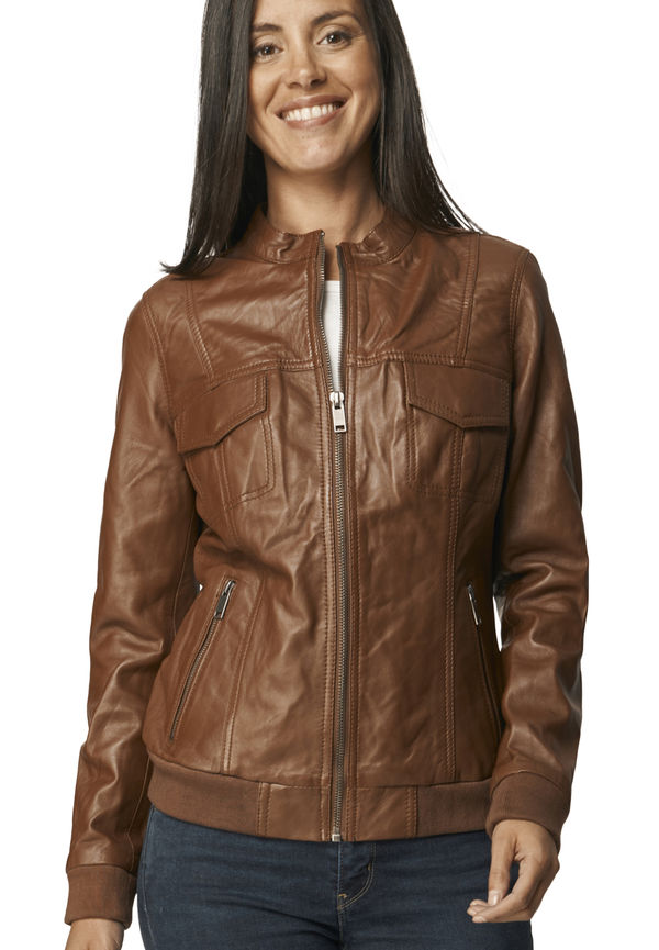 Lee Cooper Binta Leather Jacket, Jackor i storlek L och färg Brun