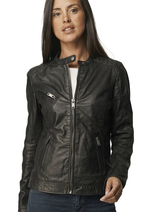 Lee Cooper Leather Jacket Bianca, Jackor i storlek S och färg Svart