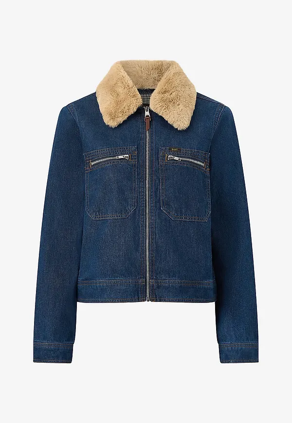 Lee - Jeansjacka Zip Front Denim Jacket - Blå