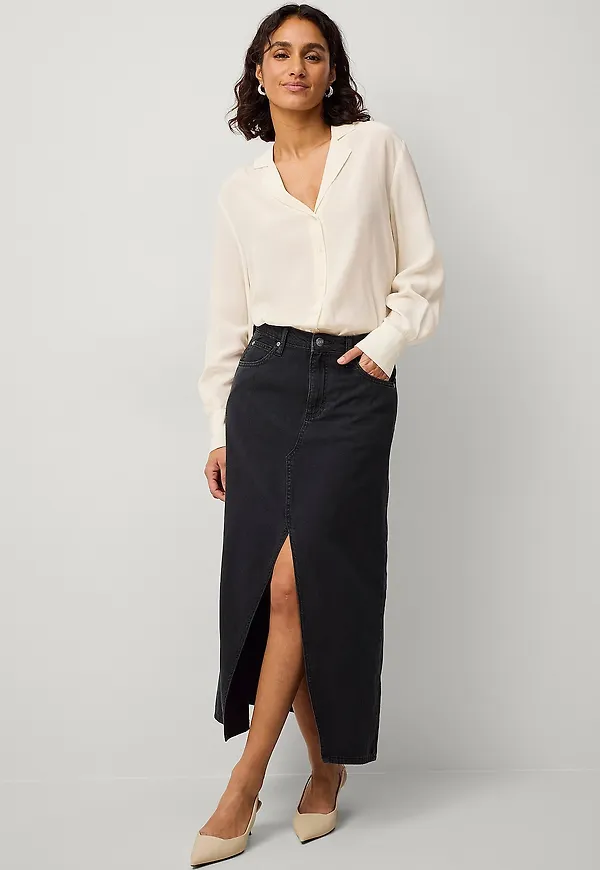 Lee - Jeanskjol Maxi Skirt - Svart