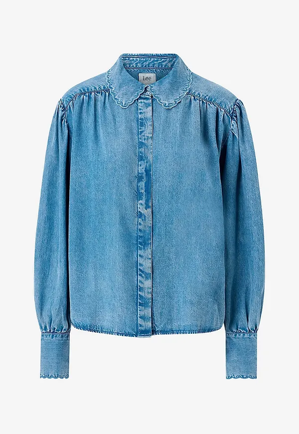Lee - Jeansskjorta Statement Collar - Blå