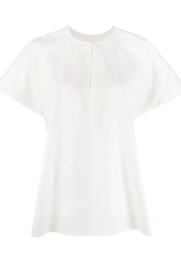 Lee Mathews t-shirt med knäppning - Vit