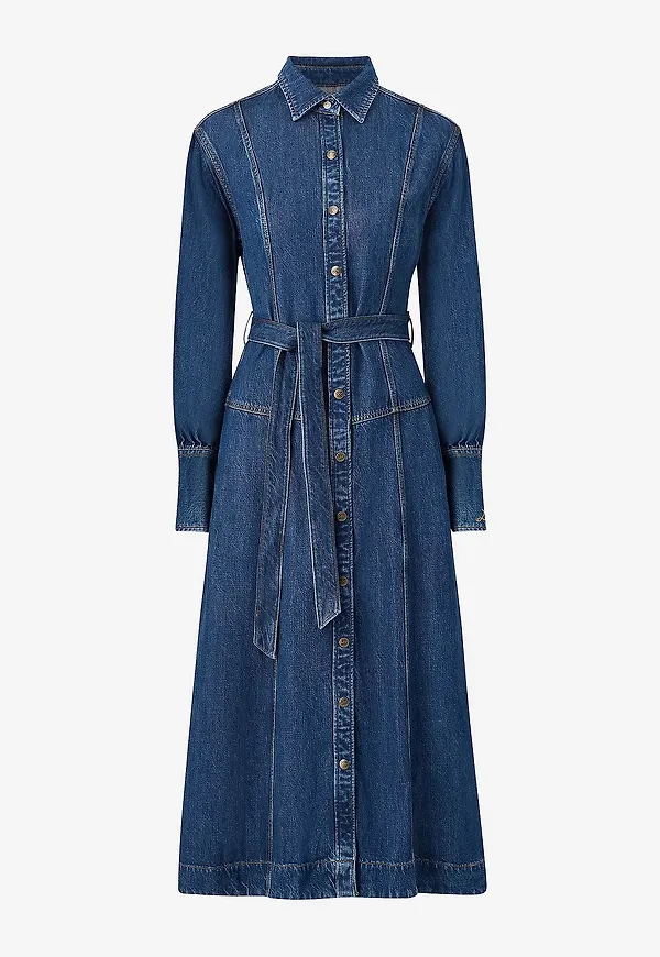 Lee - Maxiklänning Belted Long Dress - Blå