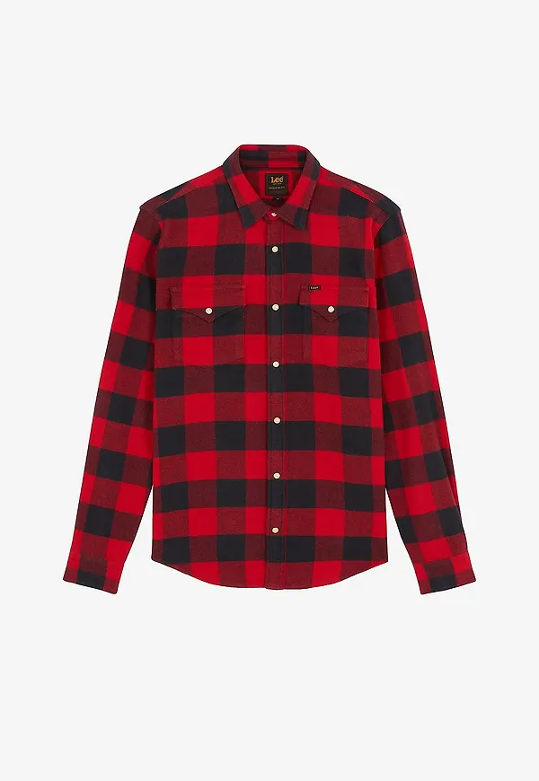 Lee - Skjorta Clean Western Shirt Samba - Röd