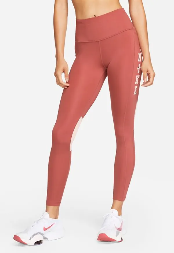 Leggings i 7/8-längd Nike Epic Fast med medelhög midja för kvinnor - Röd