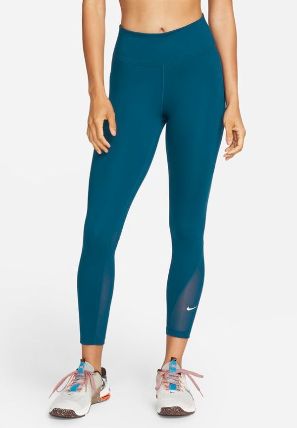 Leggings i 7/8-längd Nike One med mellanhög midja och meshpaneler för kvinnor - Blå