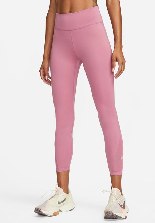Leggings i 7/8-längd Nike One med mellanhög midja och meshpaneler för kvinnor - Rosa
