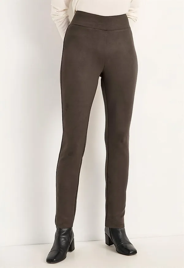 Leggings med mocka-look