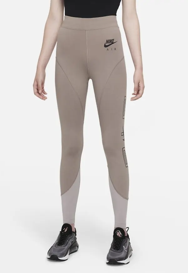 Leggings Nike Air med hög midja och tryck, för kvinnor - Grå