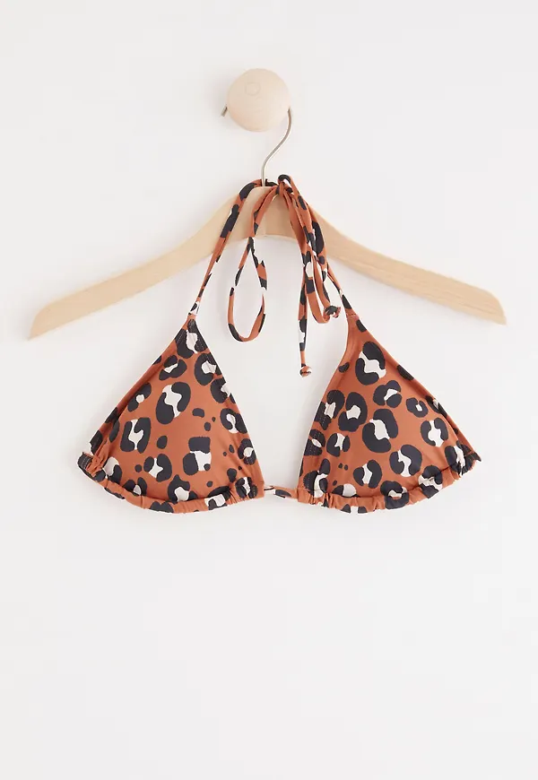 Leopardmönstrad trekantsbikini bh