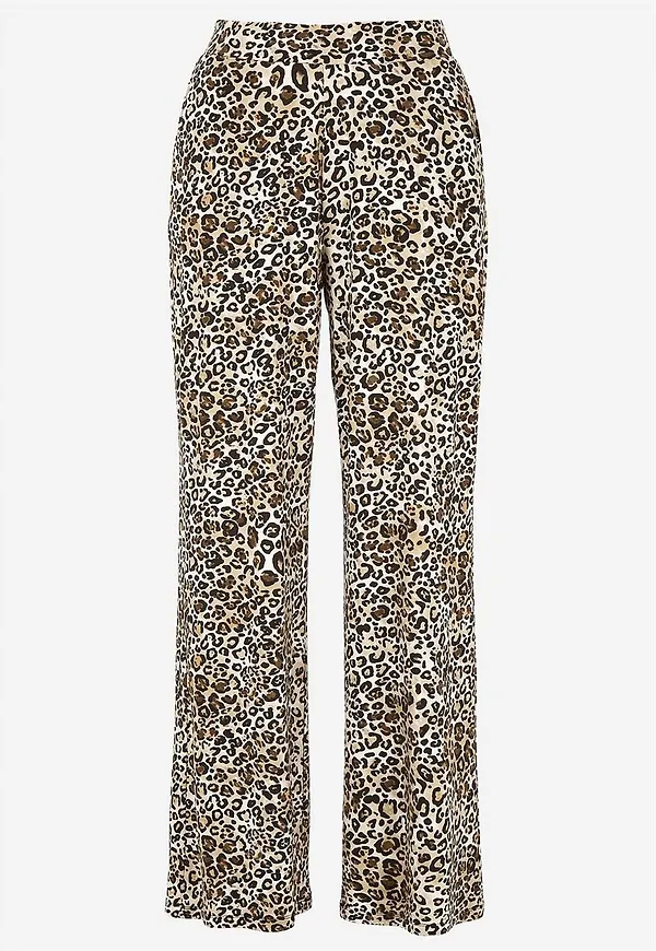 Leopardmönstrad trikåbyxa