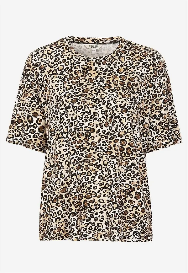 Leopardmönstrad trikåtopp