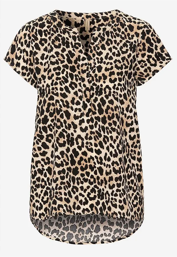 Leopardmönstrad viskosblus