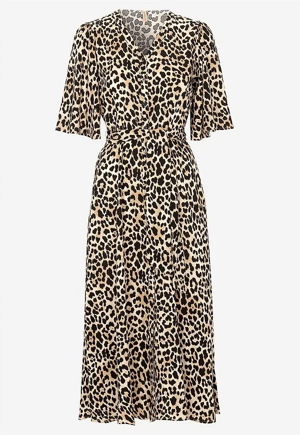 Leopardmönstrad viskosklänning