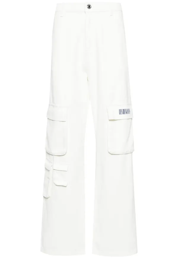 Les Benjamins cargobyxor i denim - Vit