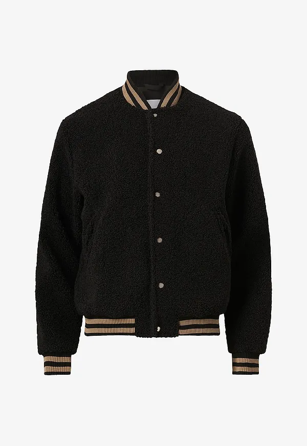 Les Deux - Jacka Johan Pile Varsity Jacket - Svart