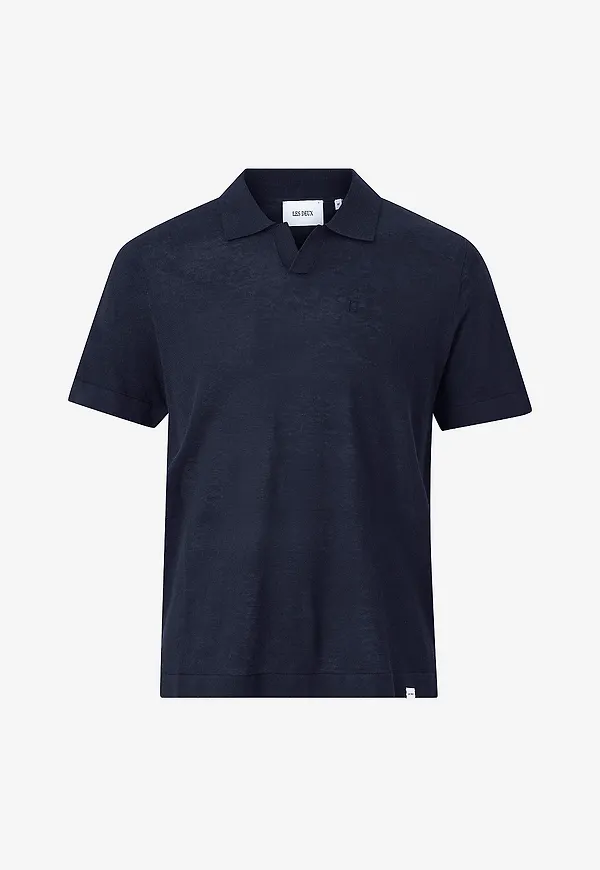 Les Deux - Tröja Emmanuel Polo Knit - Blå