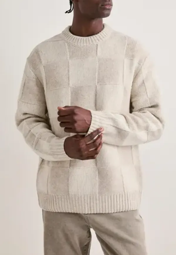 Les Deux Check Knit Stickade tröjor Beige