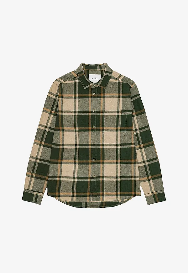 Les Deux - Flanellskjorta Check Flannel Shirt - Grön