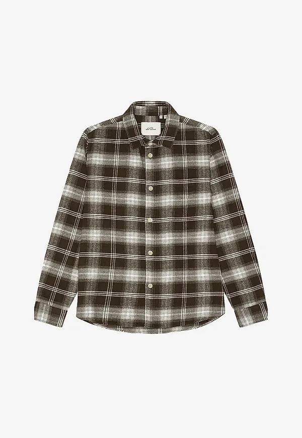 Les Deux - Flanellskjorta Check Overshirt - Brun