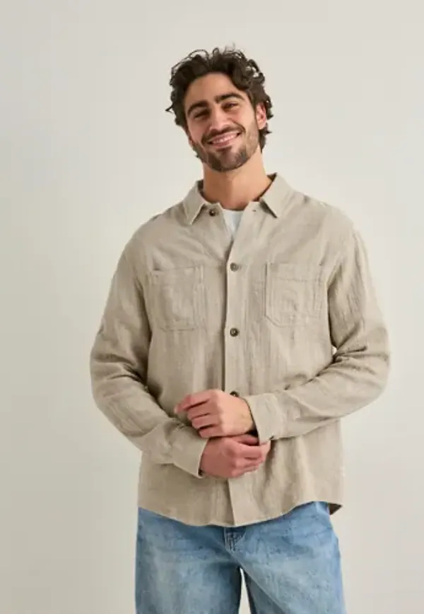 Les Deux Hamilton Overshirt Overshirts Beige