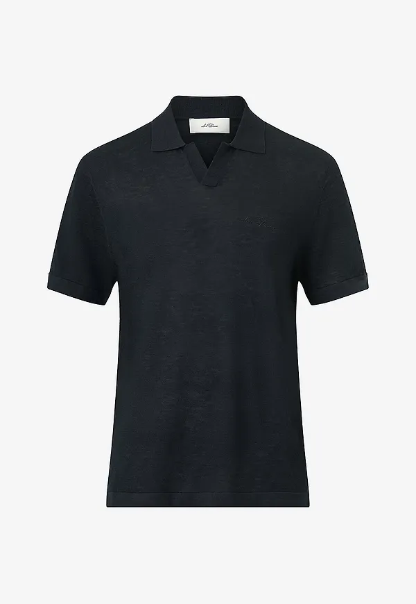 Les Deux - Pikétröja Emmanuel Knit Polo - Svart
