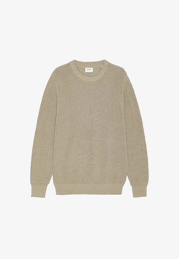 Les Deux - Tröja Rib Crewneck Knit - Beige