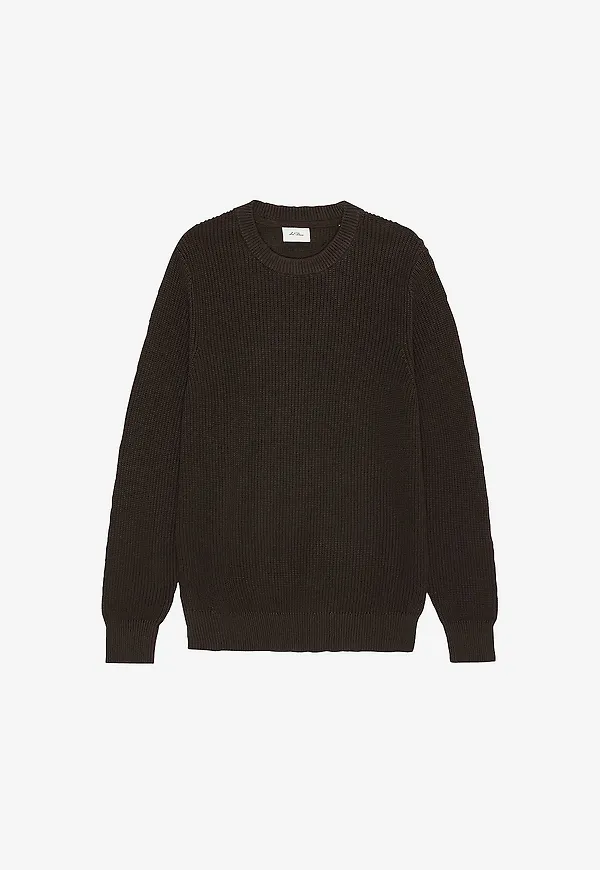 Les Deux - Tröja Rib Crewneck Knit - Brun
