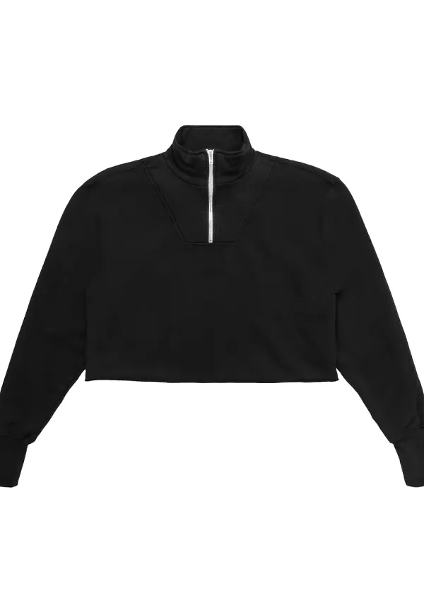 Les Tien pullover med halv dragkedja - Svart