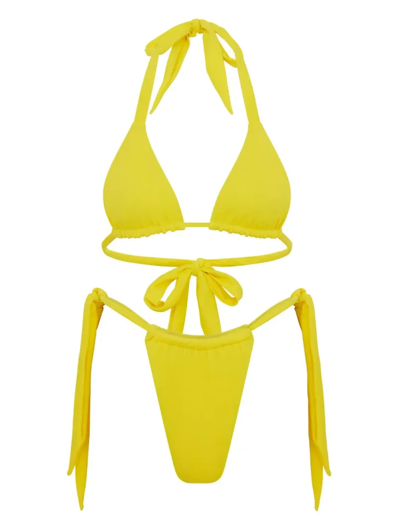 Let's Swim bikinitrosor med knytning - Gul