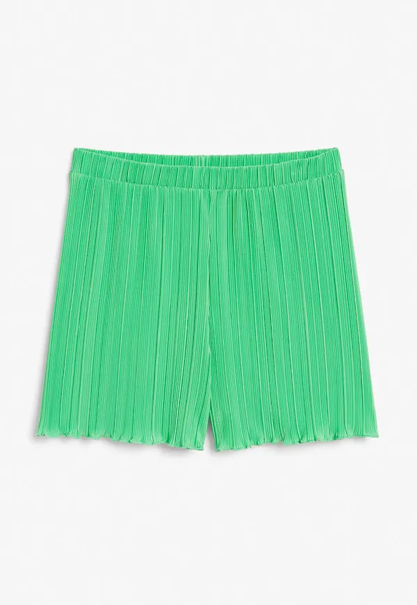 Lettuce hem pleated shorts - Green