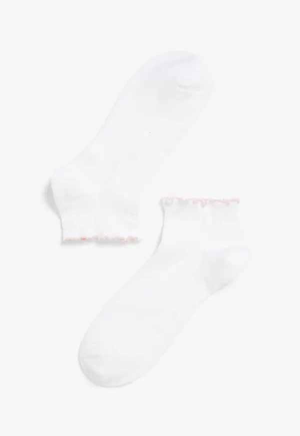 Lettuce trim socks - White