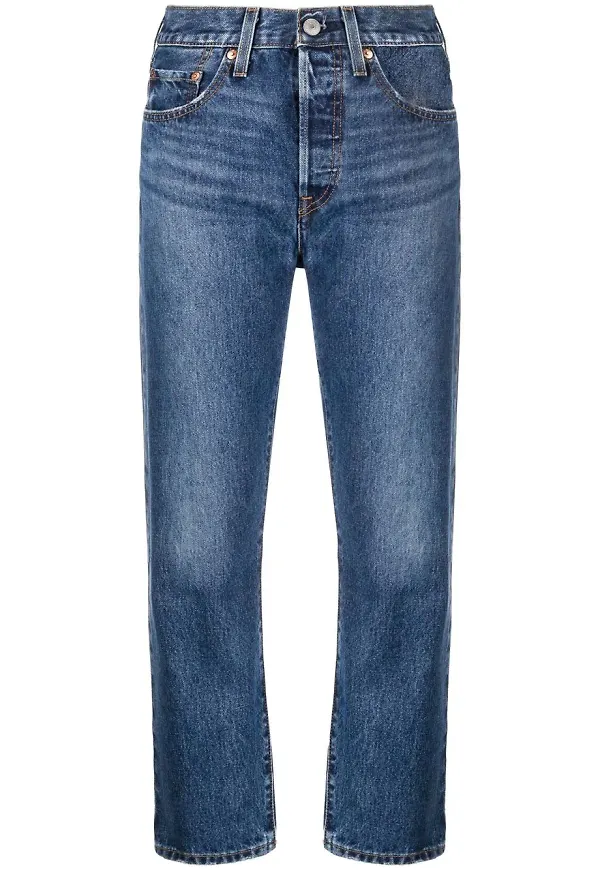 Levi's 501 croppade jeans - Blå