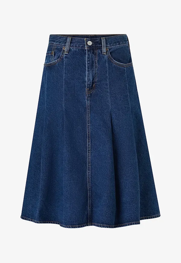 Levi's - Jeanskjol Pleated Midi Skirt - Blå