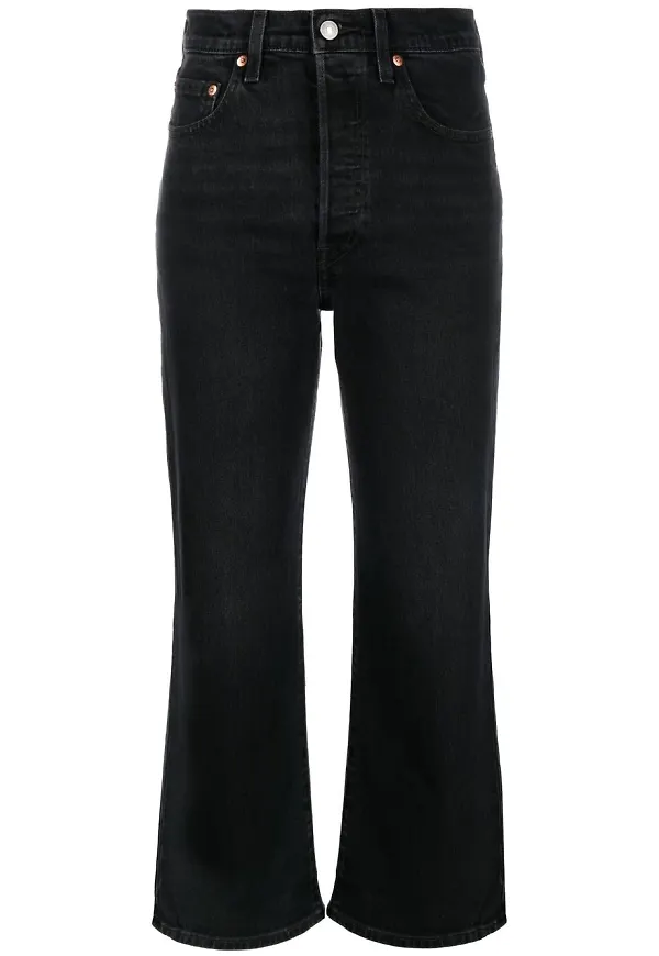 Levi's croppade flare-jeans - Svart