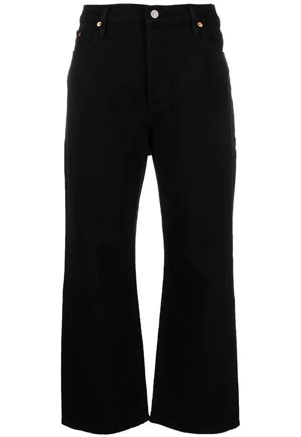 Levi's croppade wide leg-jeans - Svart