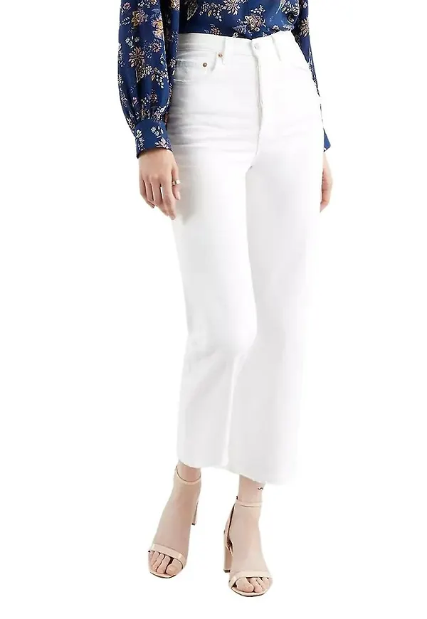 Levi's Cropped Jeans Vit, Dam