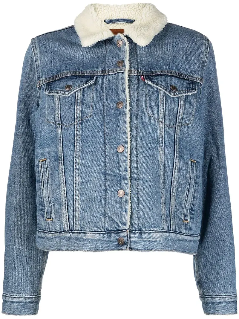 Levi's Ex-Boyfriend truckerjacka i sherpa - Blå