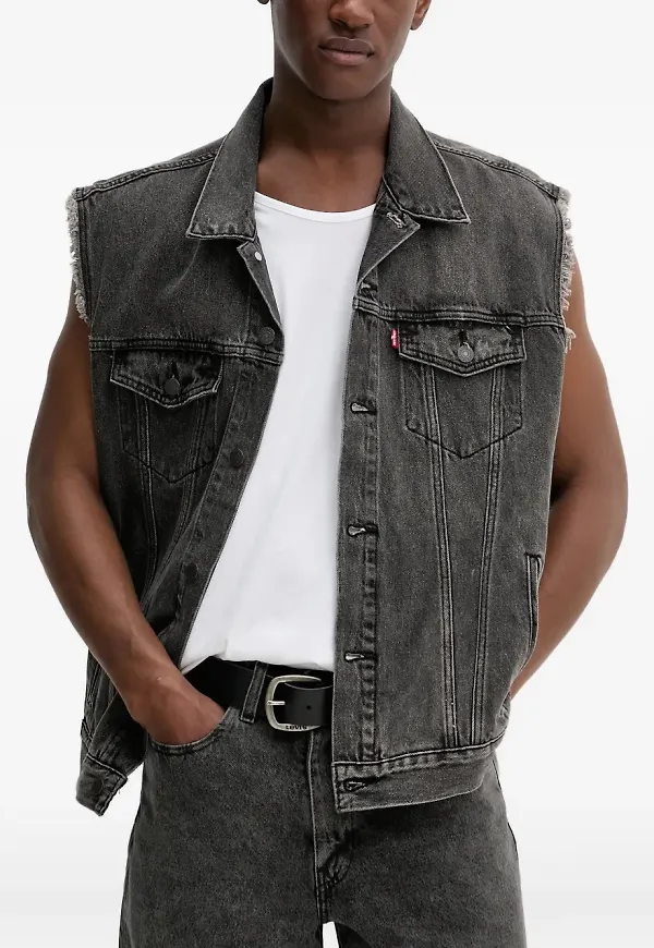 Levi's frayed-edge denim vest - Grå