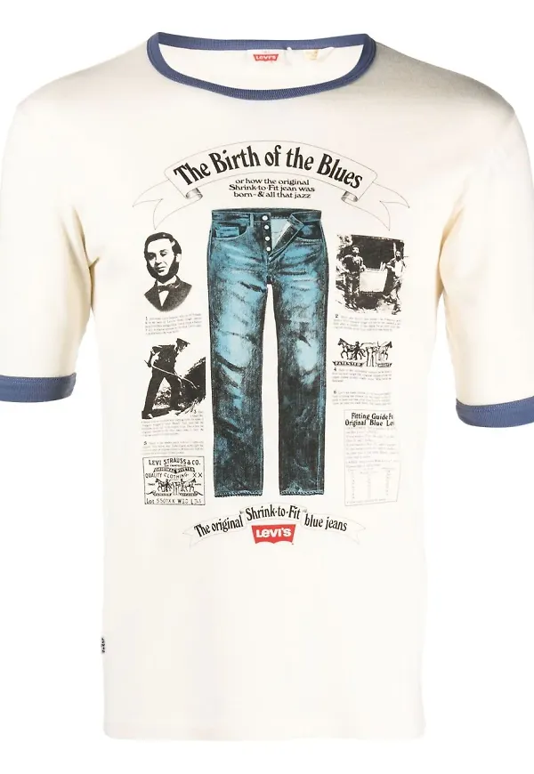 Levi's graphic-print ringer T-shirt - Vit
