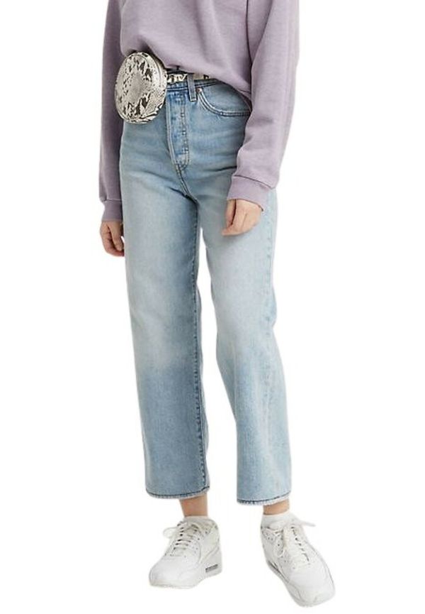 Levi's Jeans donna 72693 0055 L.29 - Ribcage Straight-Middle Road Blå, Dam