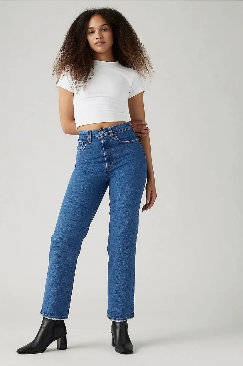 Levi's - Jeans Ribcage Straight Ankle - Blå