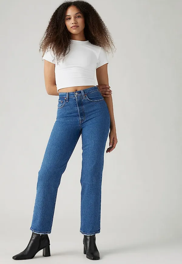 Levi's - Jeans Ribcage Straight Ankle - Blå