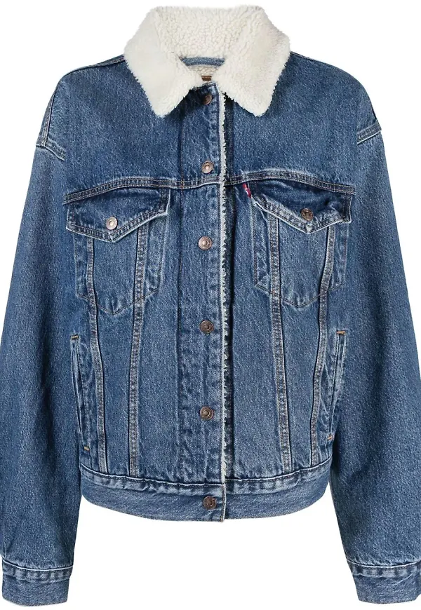 Levi's jeansjacka med fleecekrage - Blå
